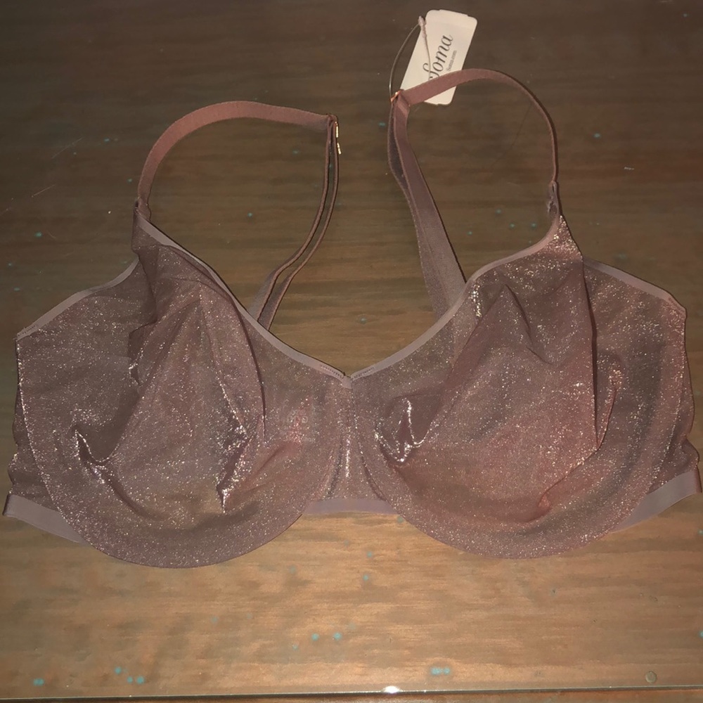NWT Soma sheer nude bra 34DDD